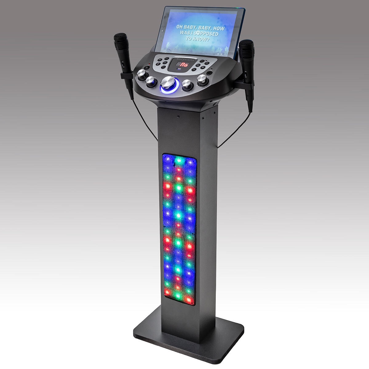 grey background image of karaoke machine