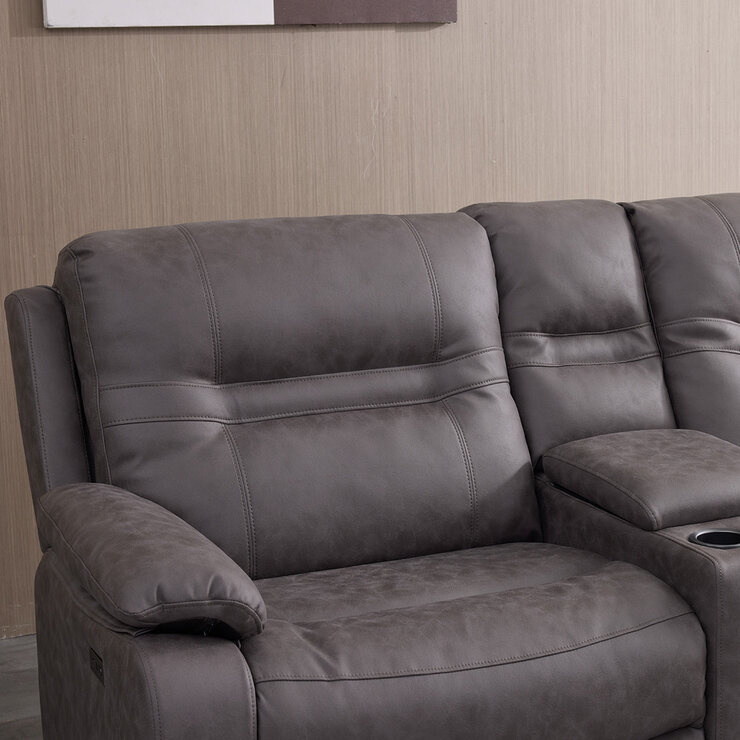 Jackson Grey Fabric Power Reclining Corner Sofa