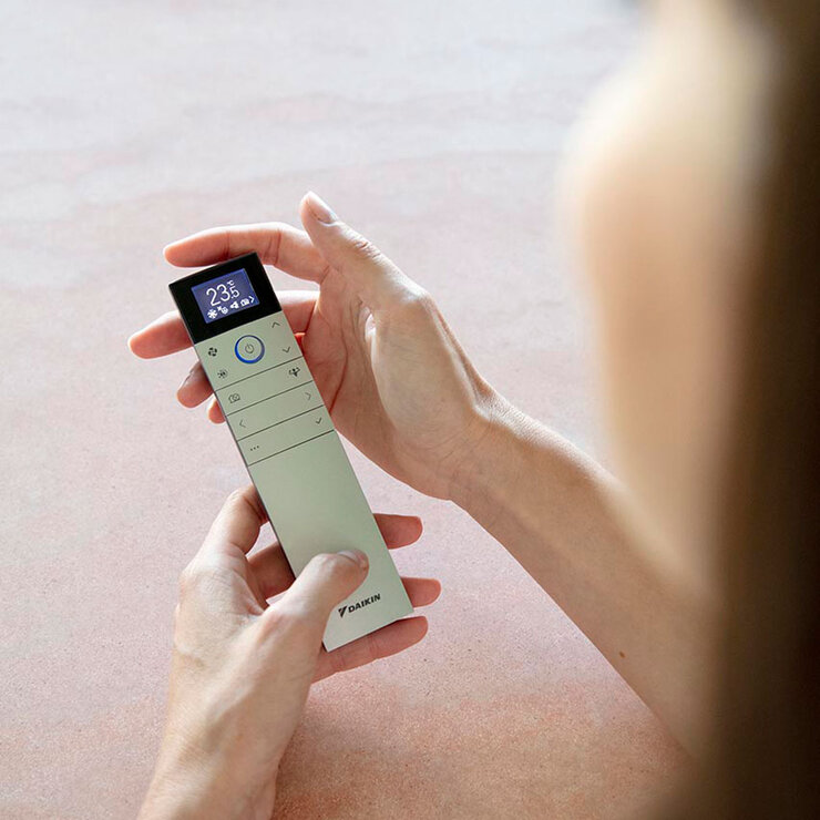 Installed Daikin Emura 2.5kW Single Split Air Conditioning Unit in White for Domestic Use