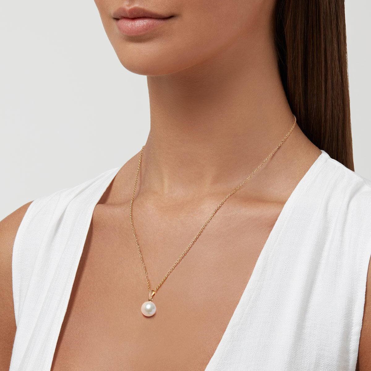 7.5mm Akoya Pearl Pendant, 18ct Yellow Gold