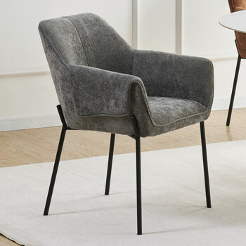 Manila Grey Fabric Dining Chair, 2 Pack