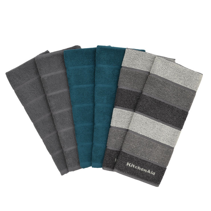 KitchenAid 6 Pack Kitchen Towels in 3 Colours | Costco UK