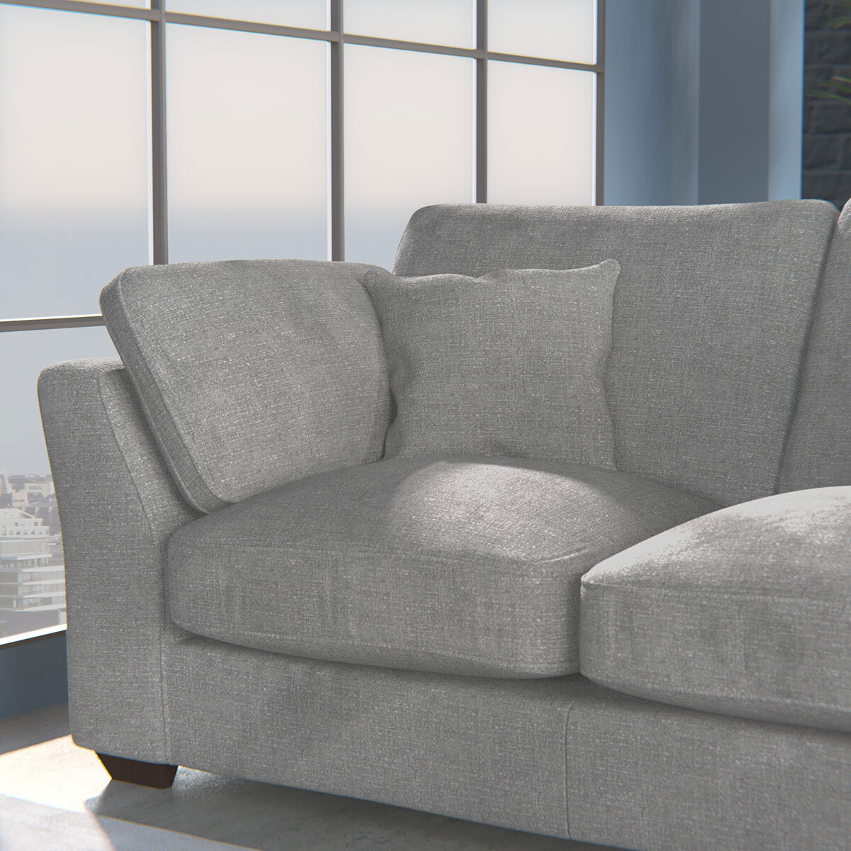 Selsey Grey Fabric 3 Seater Sofa