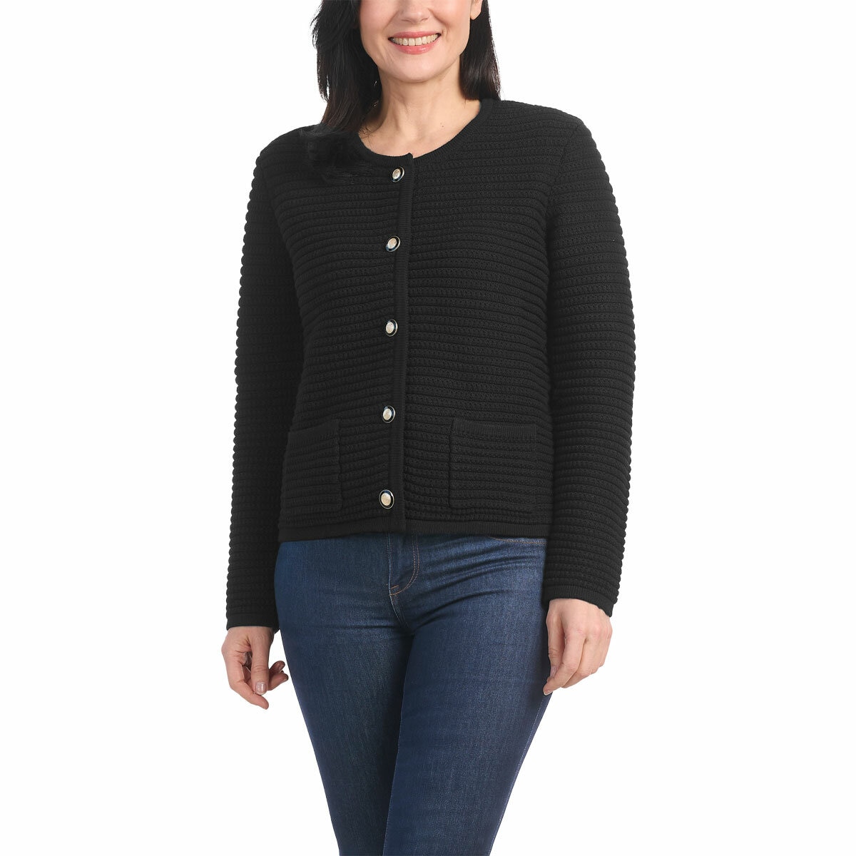 Hilary Radley Textured Knit Jacket