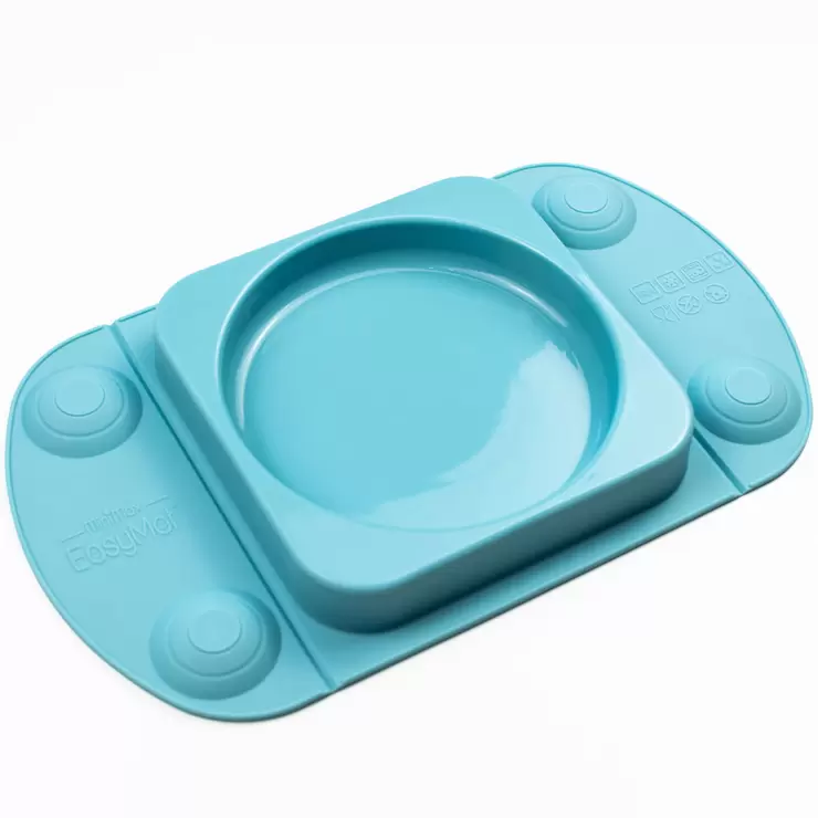 EasyTots EasyMat MiniMax Open Suction Weaning Plate in Teal EasyTots EasyMat MiniMax Open Suction Weaning Plate in Teal