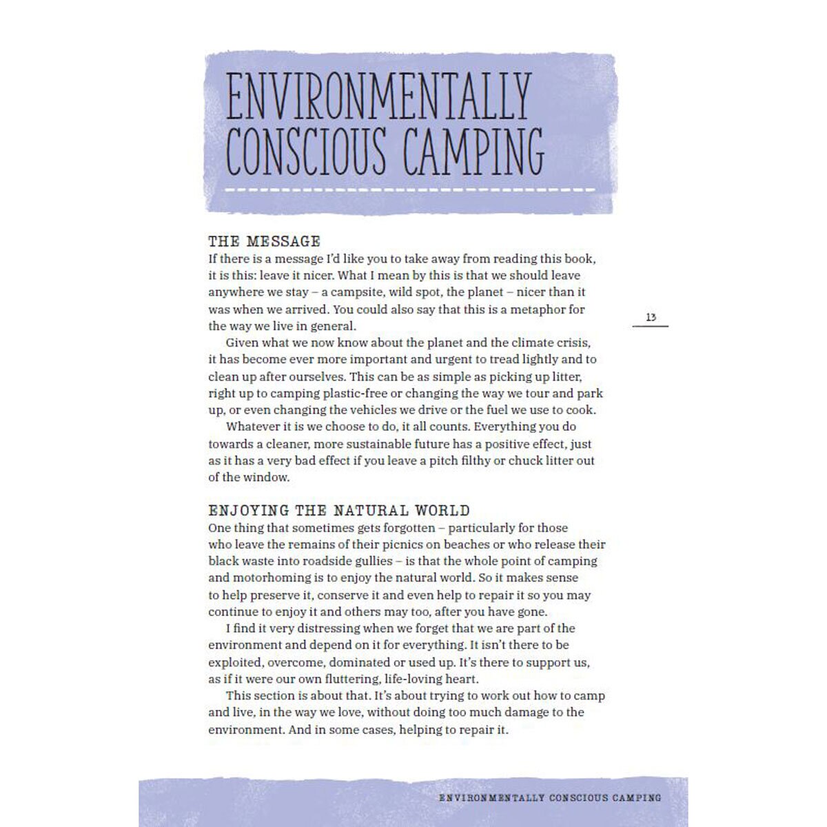 Environmentally Camping
