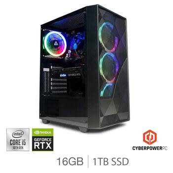 CyberPower, Intel Core i5, 16GB RAM, 1TB SSD, NVIDIA GeForce RTX 3060, Gaming Desktop PC