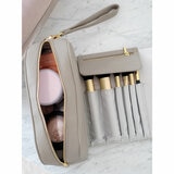 Taupe Wrap Around Makeup Bag