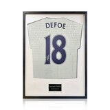Jermain Defoe Signed Framed Spurs Shirt with White Mount