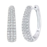 1.75ctw Diamond Hoop Earrings, 14K White Gold