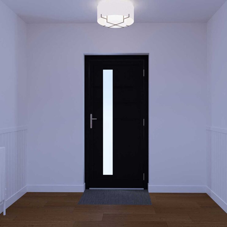 Dortech Ilkley Aluminium Front Door with Lever Handle: Maximum H 2400 x W 1300mm, Available in 2 Colours