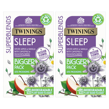 Twinings Superblends Sleep Tea Bags, 2 x 40 Tea Bags