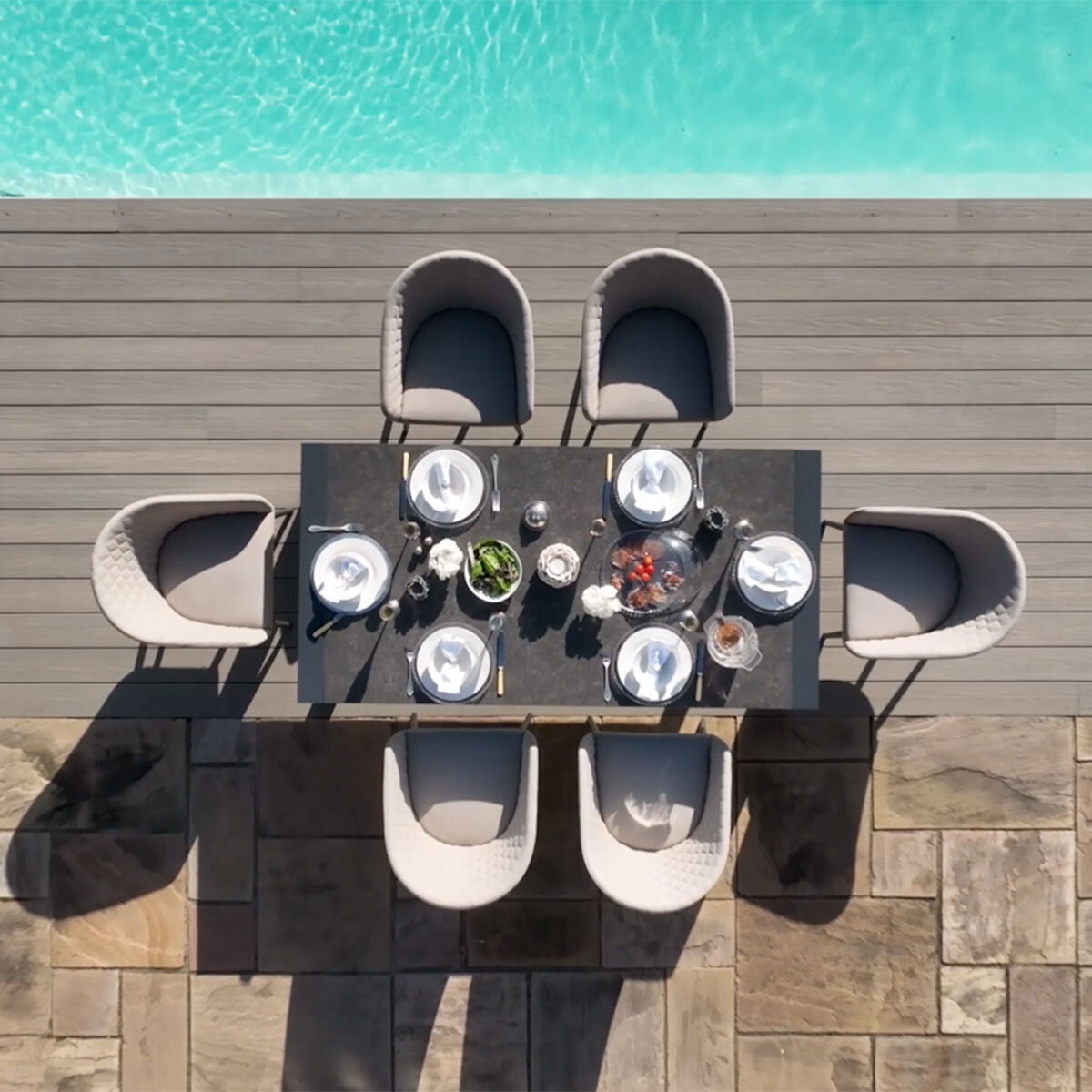 Maze Ambition 11pc Extending dining set - Retracted (200cm)