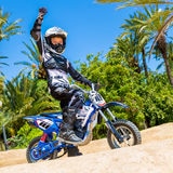 Injusa Fighter Scrambler 24V Children's Electric Blue Motor Bike (4-8 Years)