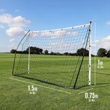 Lifestyle image of the back of the goal with the dimensions shown for each side Lifestyle image of the back of the goal with the dimensions shown for each side