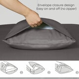 Luff 700 Thread Count 100% Organic Bamboo Pillowcases 2 Pack Dark Grey 5