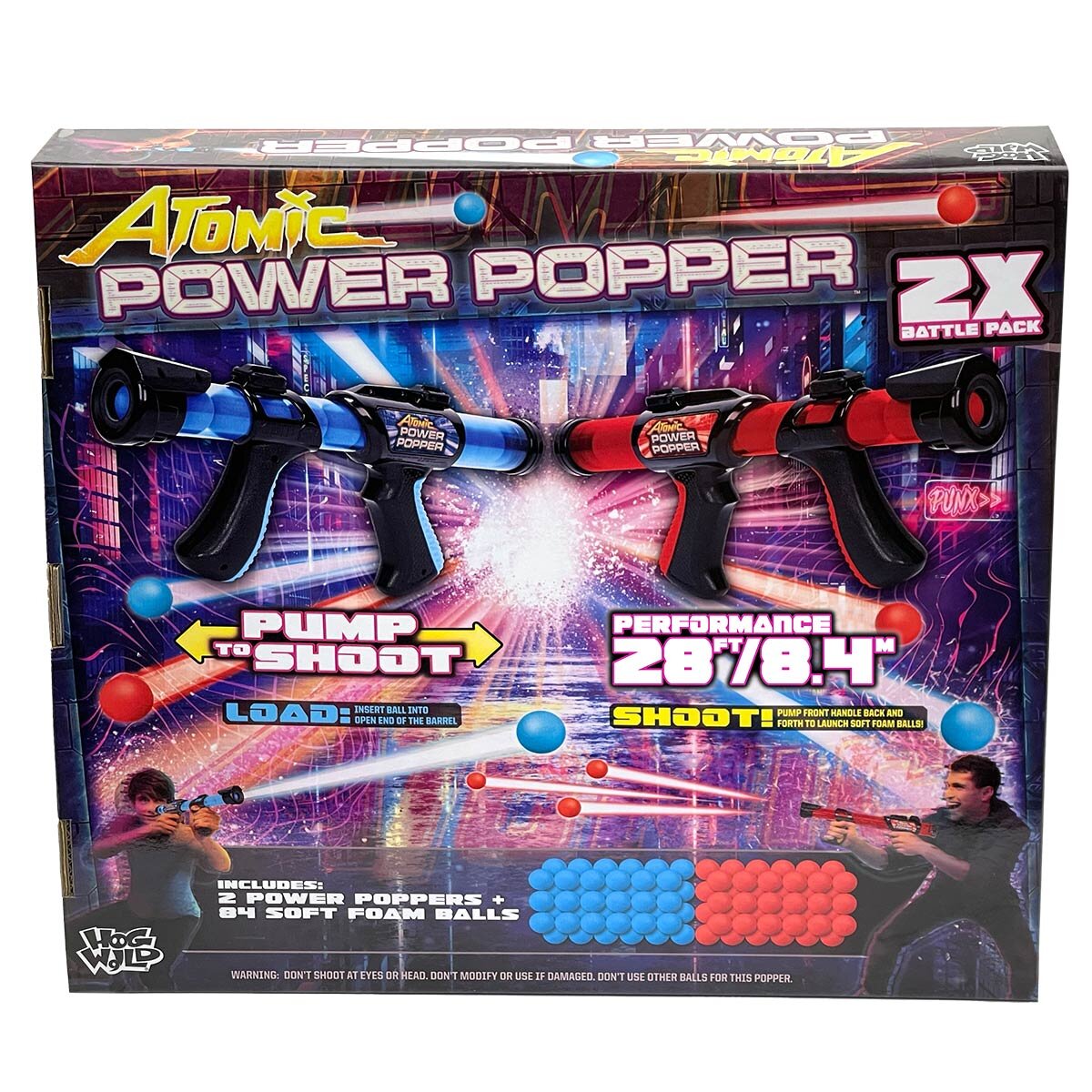 Atomic Power Popper 2 Blaster Battle Pack With 84 Foam Ba
