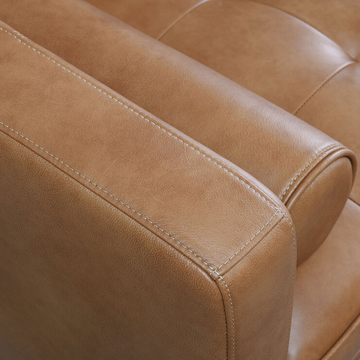 Simon Li Harstine Leather Sofa Close Up of Armrest