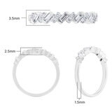 0.30ctw Baguette & Round Brilliant Cut Diamond Band Ring, 18ct White Gold