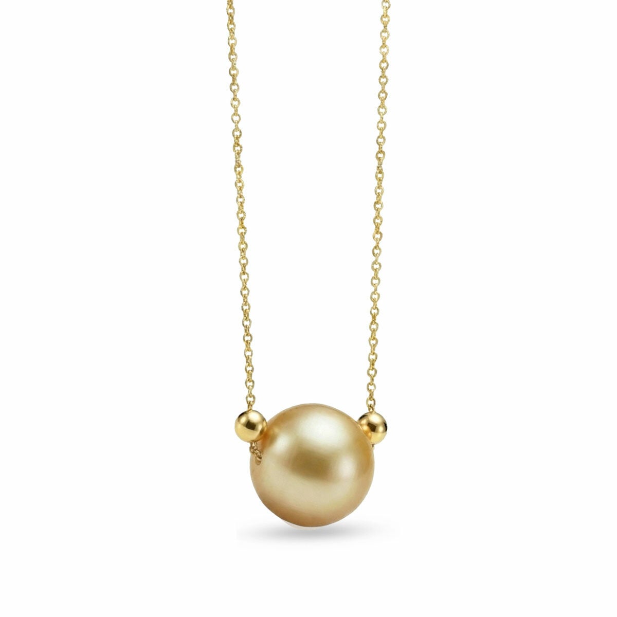 10.5-11mm Golden Southsea Pearl Necklace, 14ct Yellow Gold 10.5-11mm Golden Southsea Pearl Necklace, 14ct Yellow Gold
