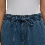 Teddi Rose Wide Leg Denim Pull on Pant in Blue