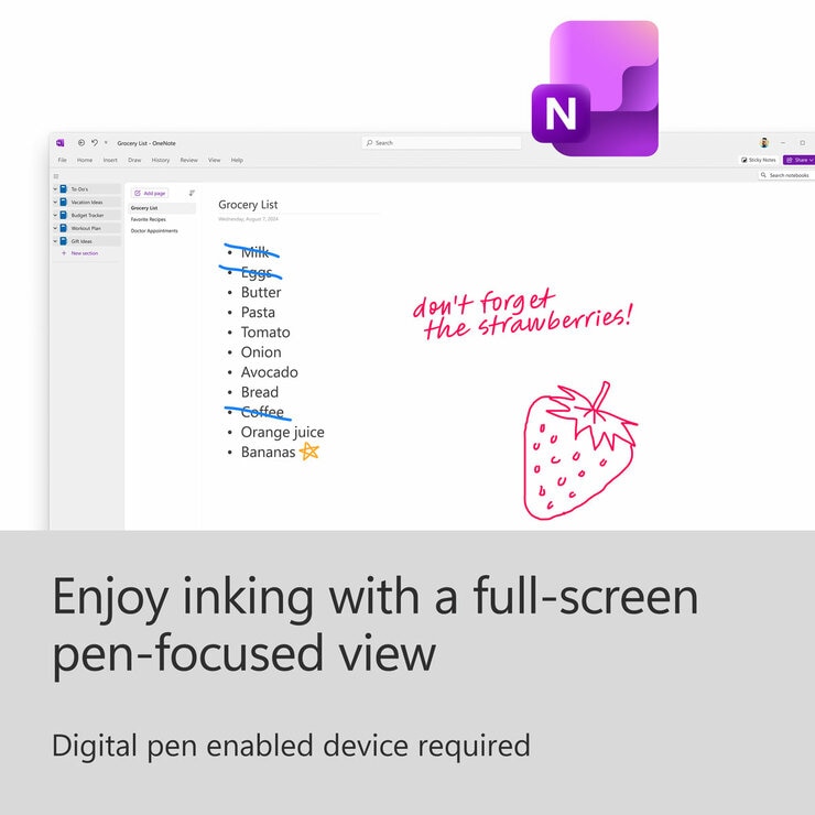 Enjoy inking with a full-screen pen-focused view