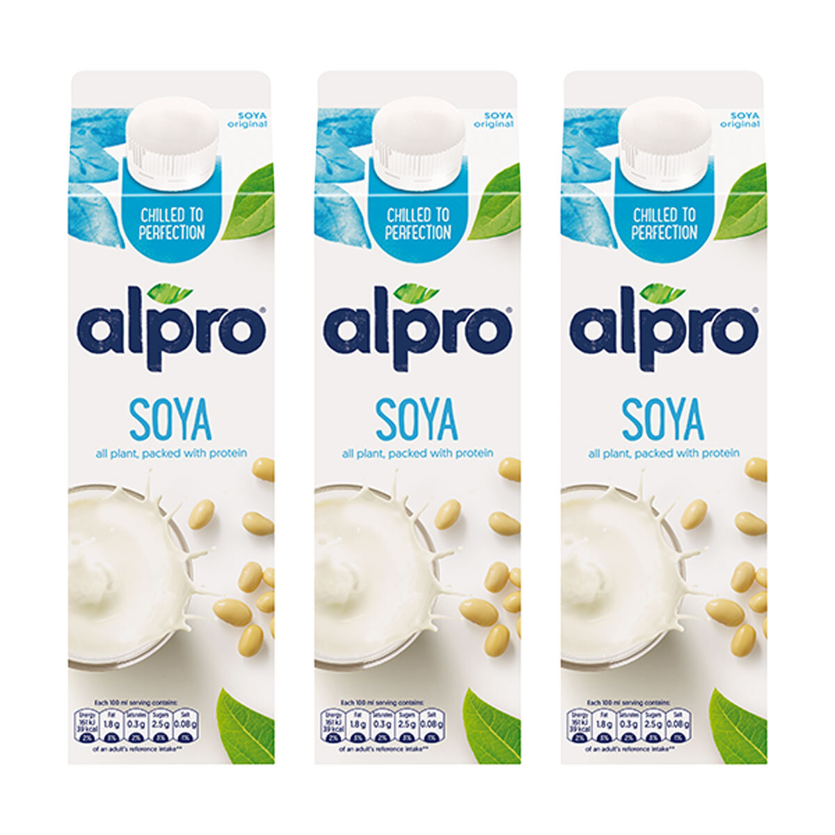 Alpro Soya Milk 3 cartons
