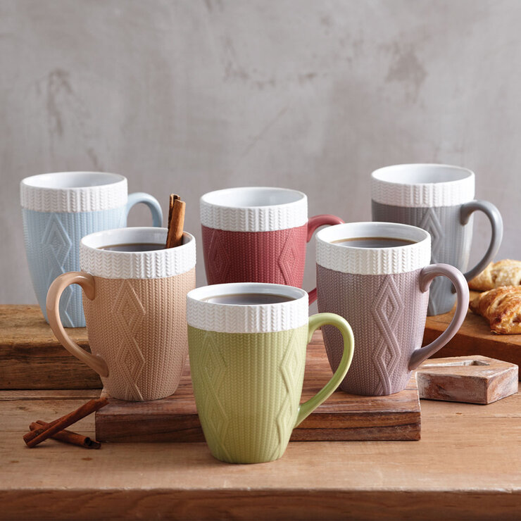 Sweater Style 6 Piece Jumbo Mugs Sweater Style 6 Piece Jumbo Mugs