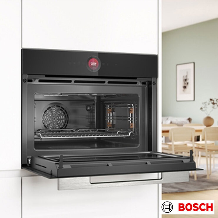 Bosch Series 8 CMG7241B1B, Compact Oven with Microwave Function in Black