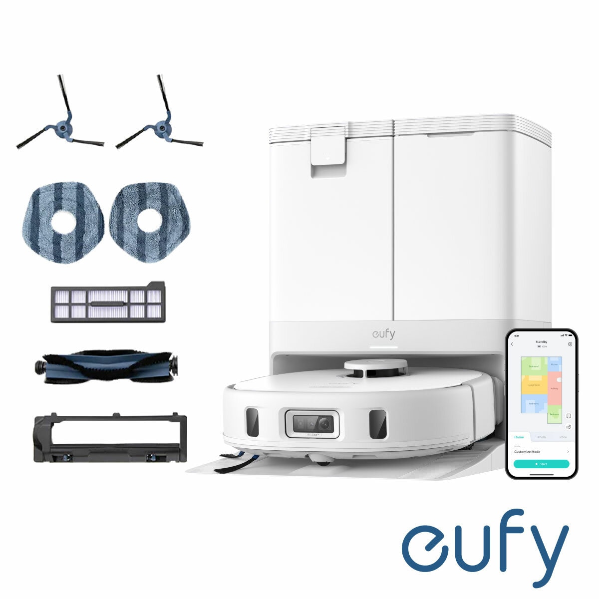 Eufy X10 Pro Omni Robot Vacuum & Mop, All-in-One Station with Ultimate Accessory Kit