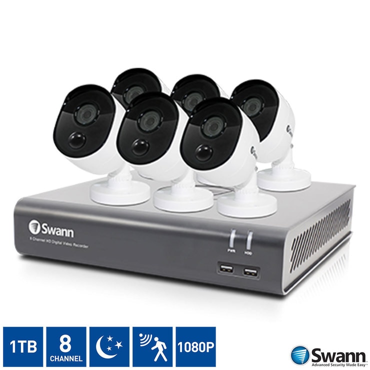 Swann 8 Channel 1TB DVR with 6 x 1080p Full HD with IR Night Vision