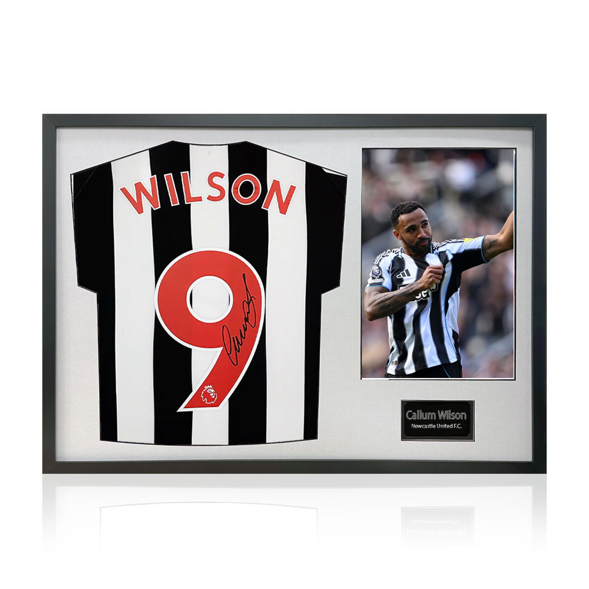 Callum Wilson Signed Framed Newcastle United Football Shirt including 1 Photo, with Black Mount