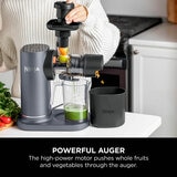 Lifestyle image of Ninja Cold Press Juicer showing non stop juicing Lifestyle image of Ninja Cold Press Juicer showing non stop juicing