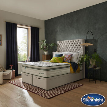 Silentnight AirMesh® 3000 Pocket Boxtop Mattress & Sandstone Full Ottoman Divan in 3 Sizes