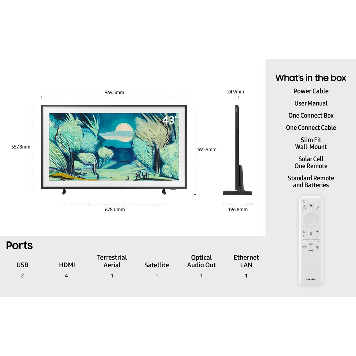 Buy Samsung QE43LS03FAUXXU 43 Inch Frame QLED 4k Ultra HD Smart TV at Costco.co.uk