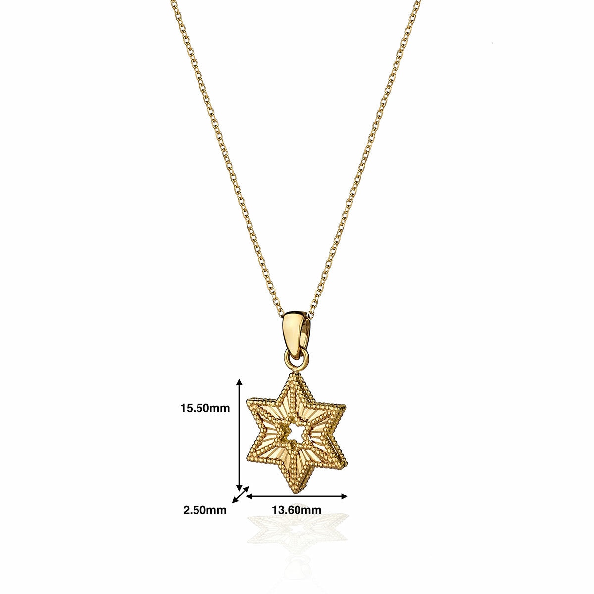 14ct Yellow Gold Textured Star of David 14ct Yellow Gold Textured Star of David