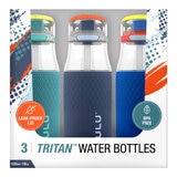 Zulu Tritan Water Bottle, 511ml, 3 Pack in Blue