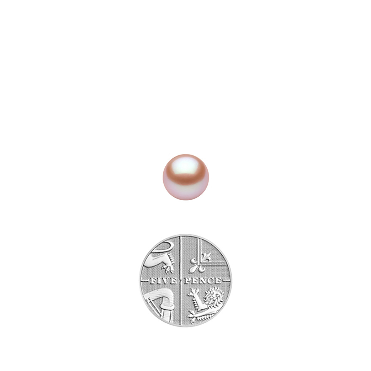 9-9.5mm Cultured Freshwater Peach Pearl Stud Earrings, 18ct White Gold