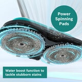 Lifestyle image of Bosch Unlimited 7 Aqua Cordless Stick with power spinning pads