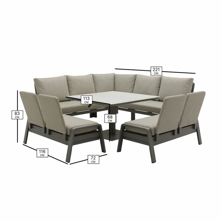 Bramblecrest Malta 4 Piece Deep Seating Patio Set with Height Adjustable Table Bramblecrest Malta 4 Piece Deep Seating Patio Set with Height Adjustable Table