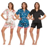 Flora Nikrooz Ladies 2 Piece Satin Pyjama Set in 3 Colours & 4 Sizes