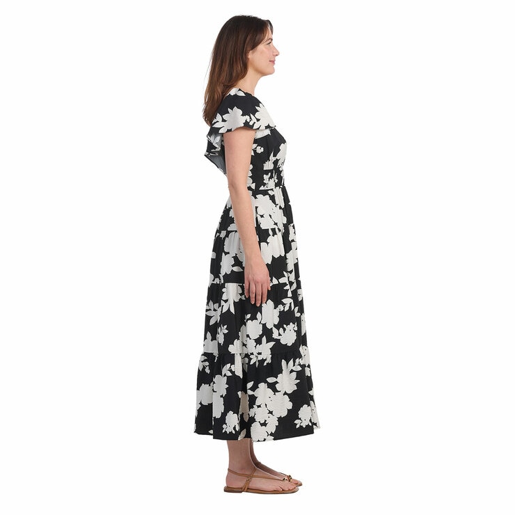 Dalia Ladies Tiered Maxi Dress in Black