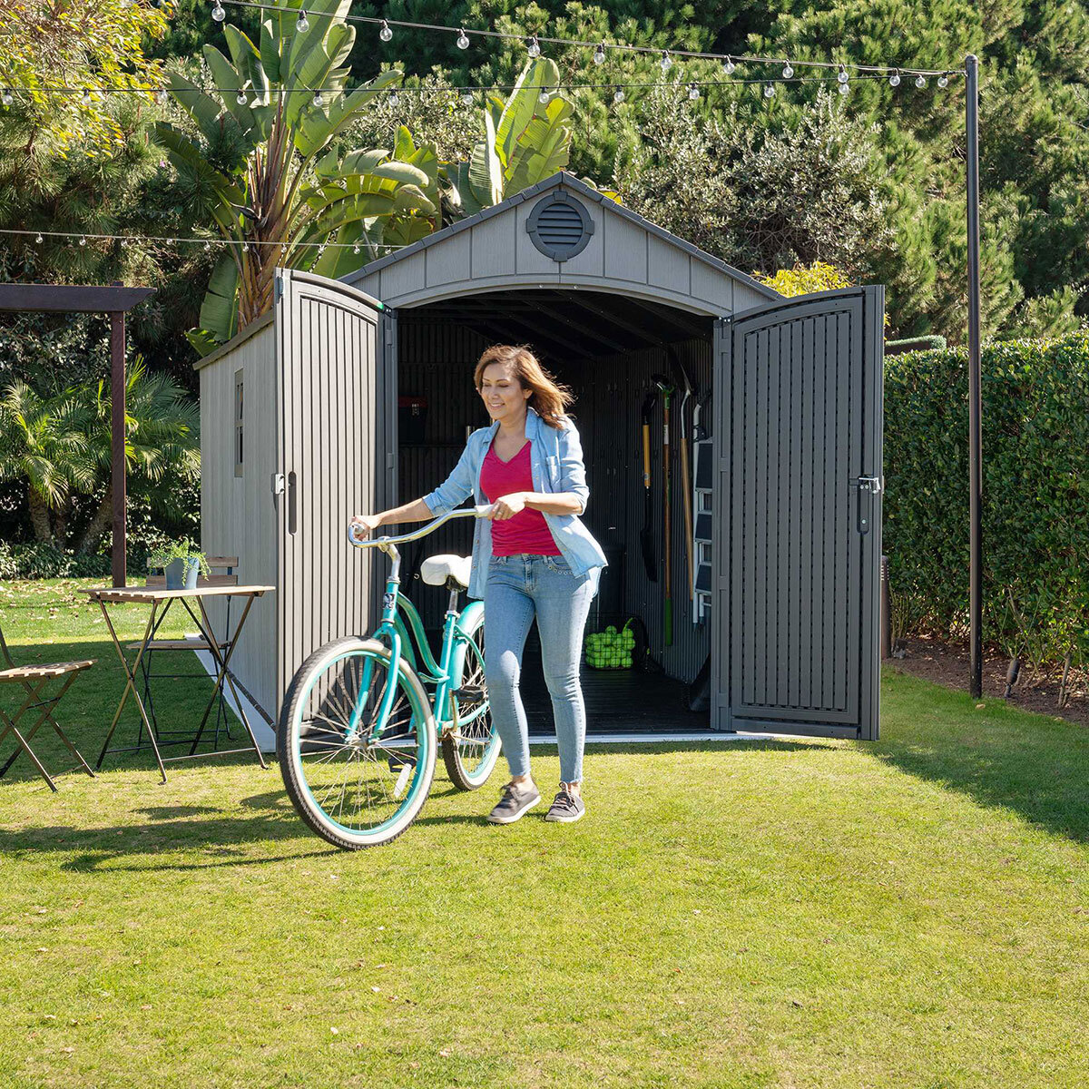 Lifetime 8ft x 17ft 5" (2.4 x 5.3m) Rough Cut Outdoor Storage Shed - Model 60352