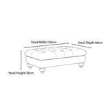 Bordeaux Grey Velvet Footstool
