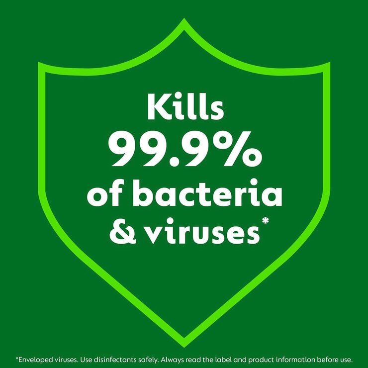 Kills 99.9% of Bacteria & Viruses