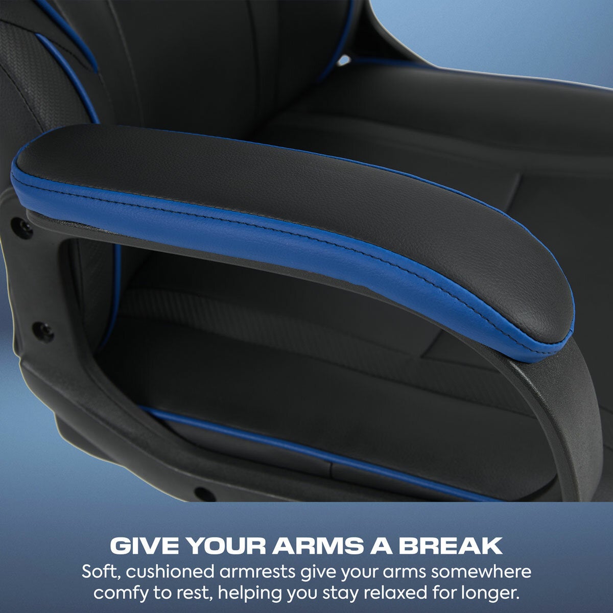 X Rocker Mythos Mid-Back Gaming Chair, Black/Blue