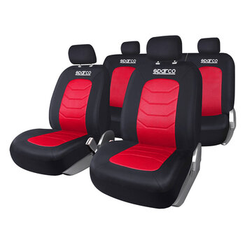Sparco Cushioned Front and Rear Car Seat Cover in Red