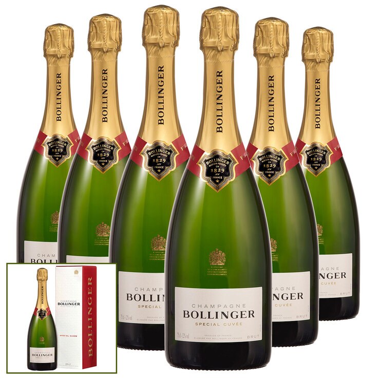 Bollinger Special Cuvée NV Champagne, 6 x 75cl with Gift Boxes Costco UK