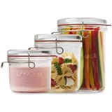 Luigi Bormioli Lock-Eat Glass Frigo Jars, 3 Piece Set with Lids