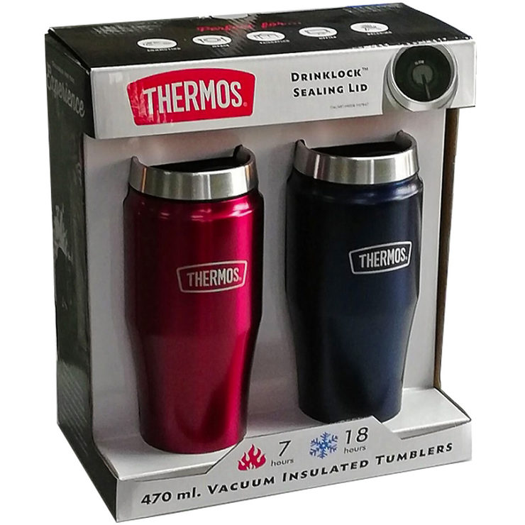 Thermos Stainless Steel Food Flask, 2 pack in 2 Colours Costco UK